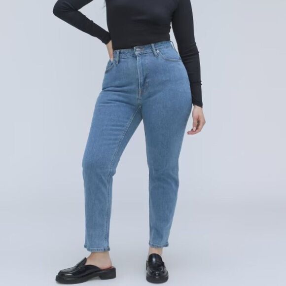 Everlane The Original Curvy Cheeky High Rise Straight Leg Jean Stone Washed 30 - Picture 1 of 9